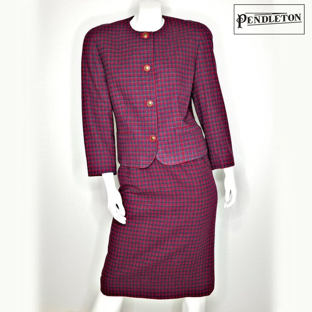 Vintage 1980's PENDLETON Wool Skirt Suit